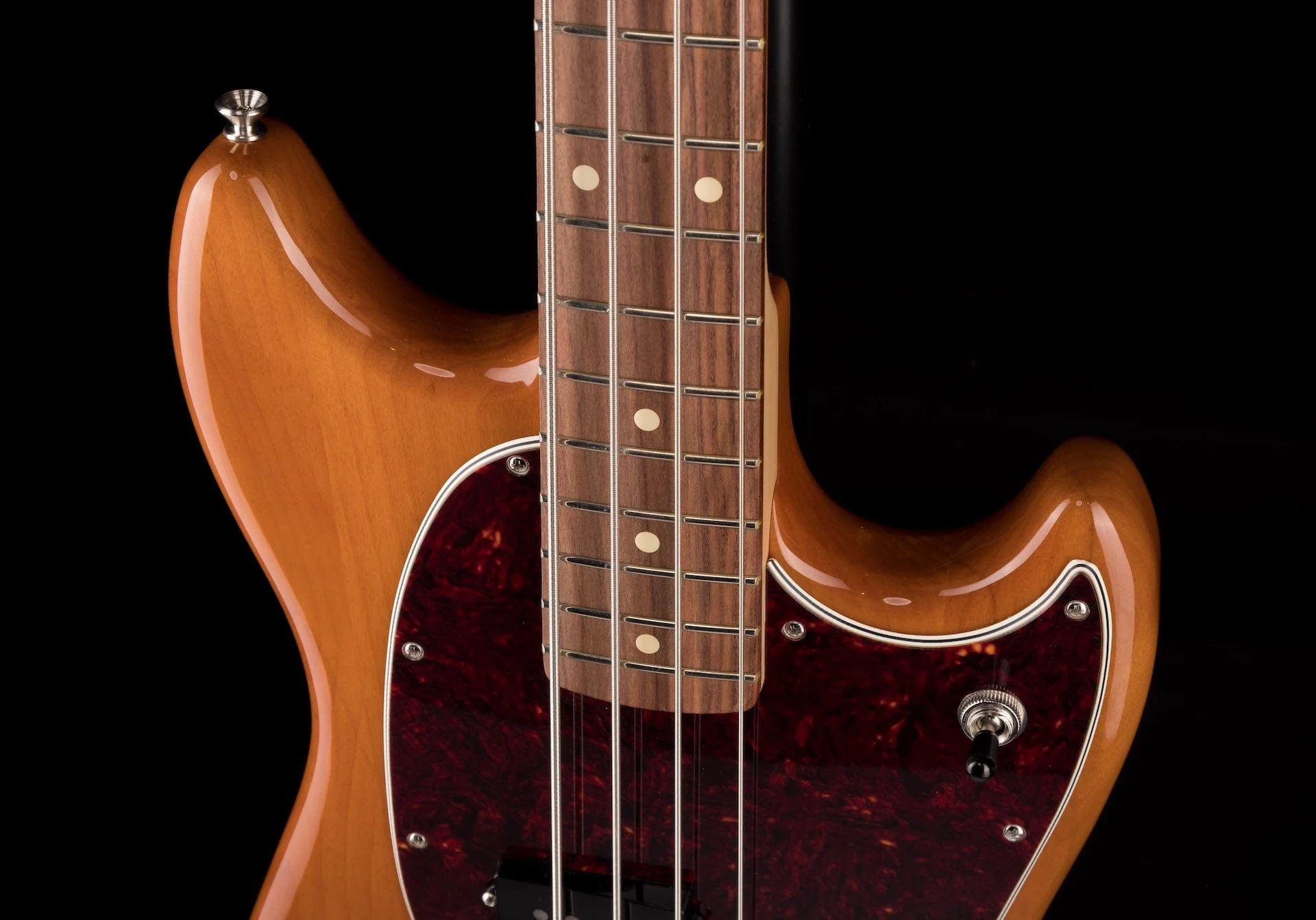 Used Fender Player Mustang Bass PJ Pau Ferro Aged Natural with Gig Bag - Image 3