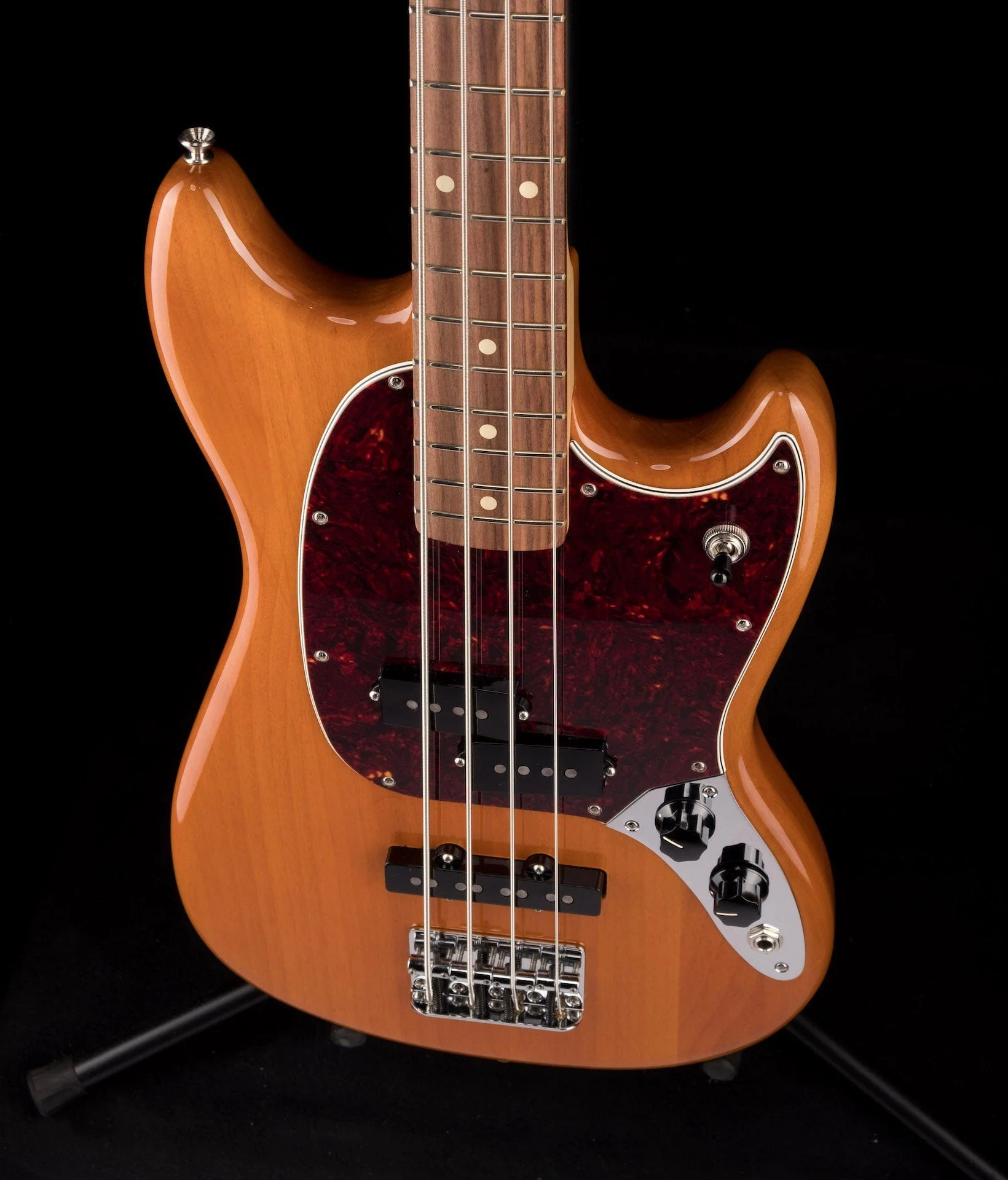 Used Fender Player Mustang Bass PJ Pau Ferro Aged Natural with Gig Bag - Image 4