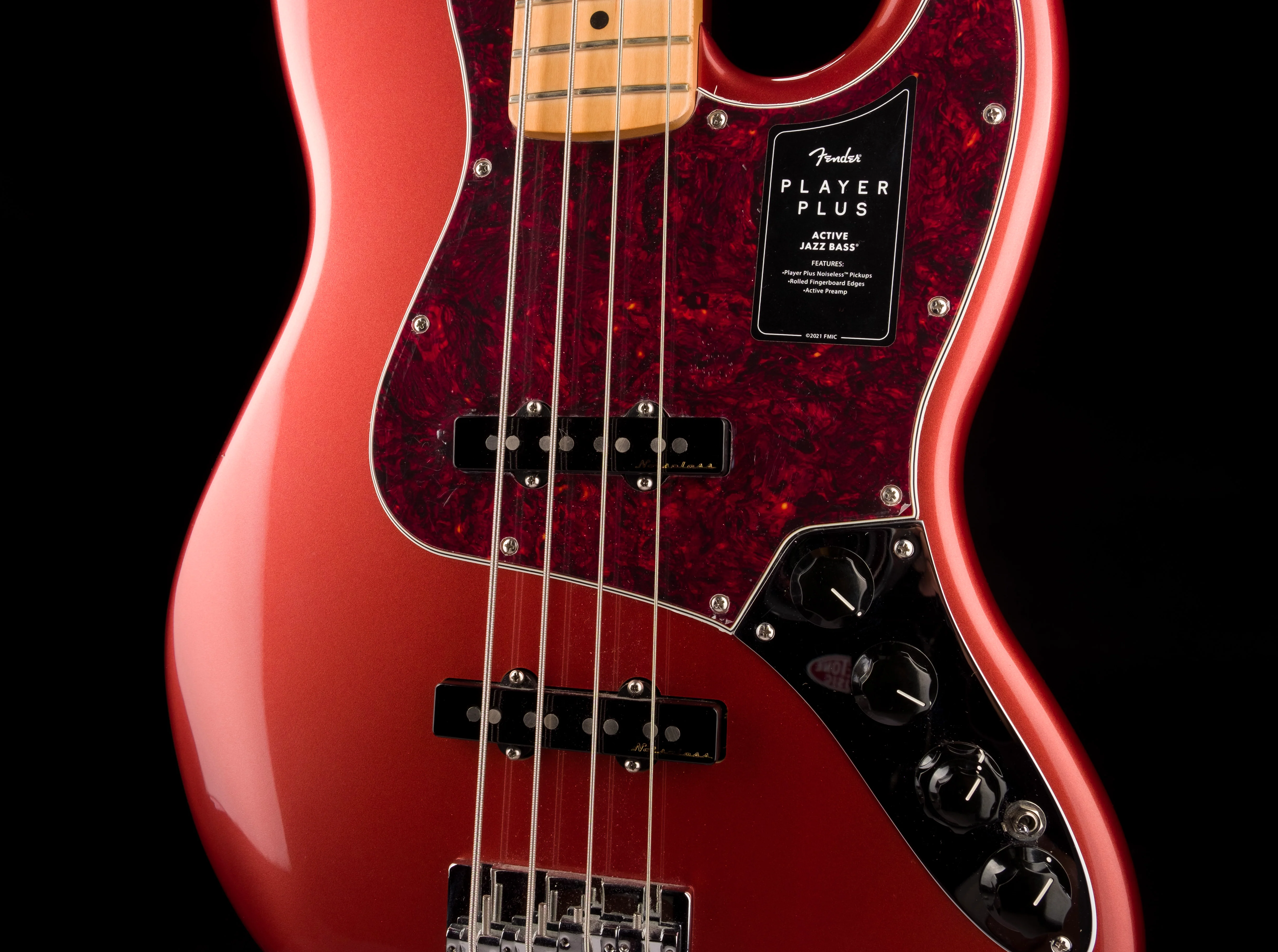 Used Fender Player Plus Jazz Bass Aged Candy Apple Red With Gig Bag - Image 6
