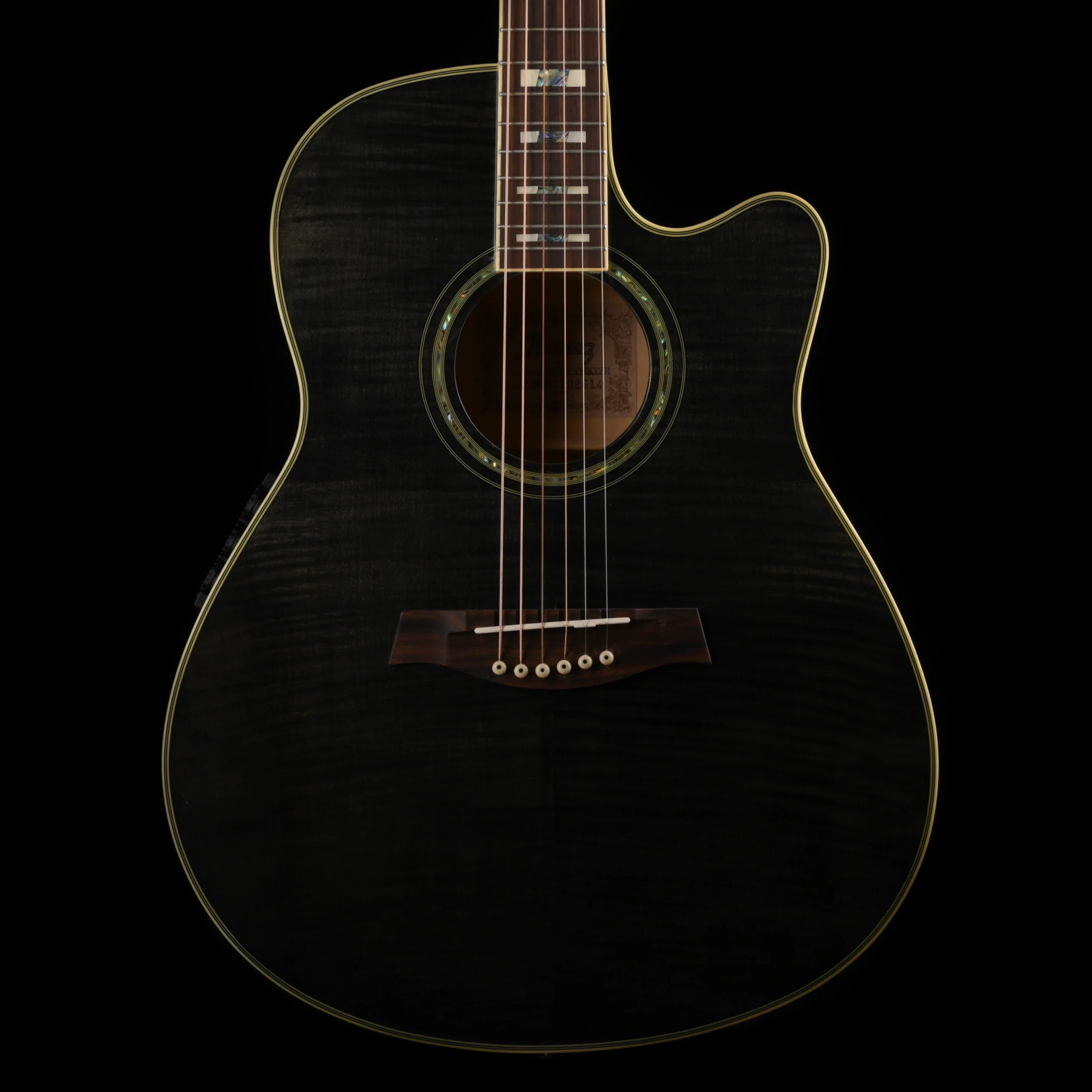 Used Ibanez AEF30E Trans Black Acoustic Electric Guitar with HSC