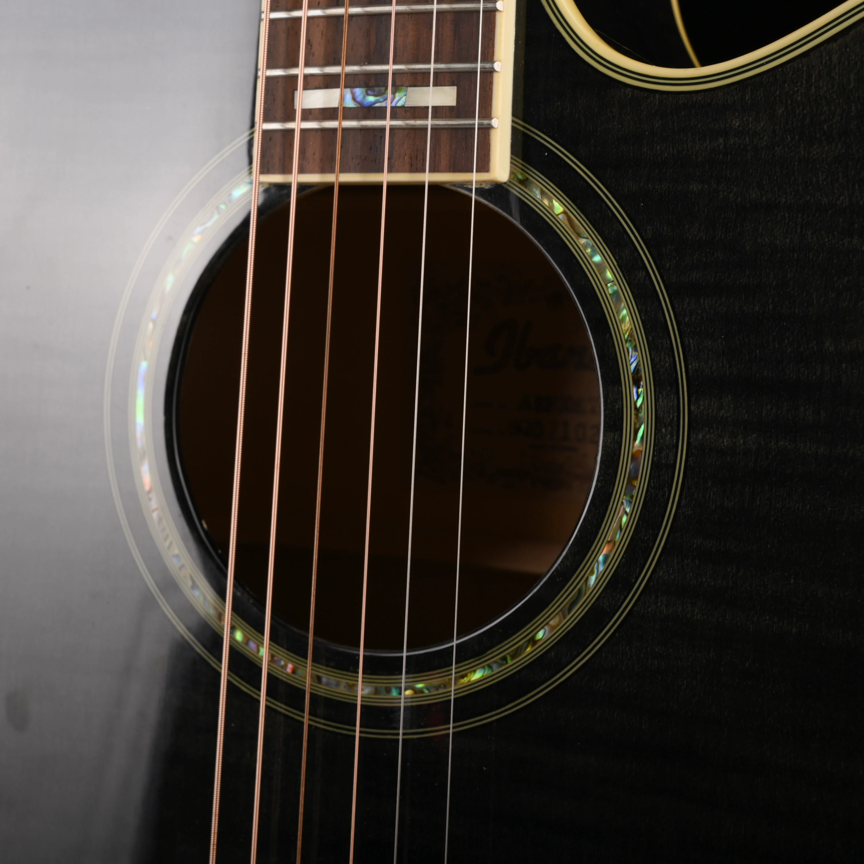 Used Ibanez AEF30E Trans Black Acoustic Electric Guitar with HSC - Image 8
