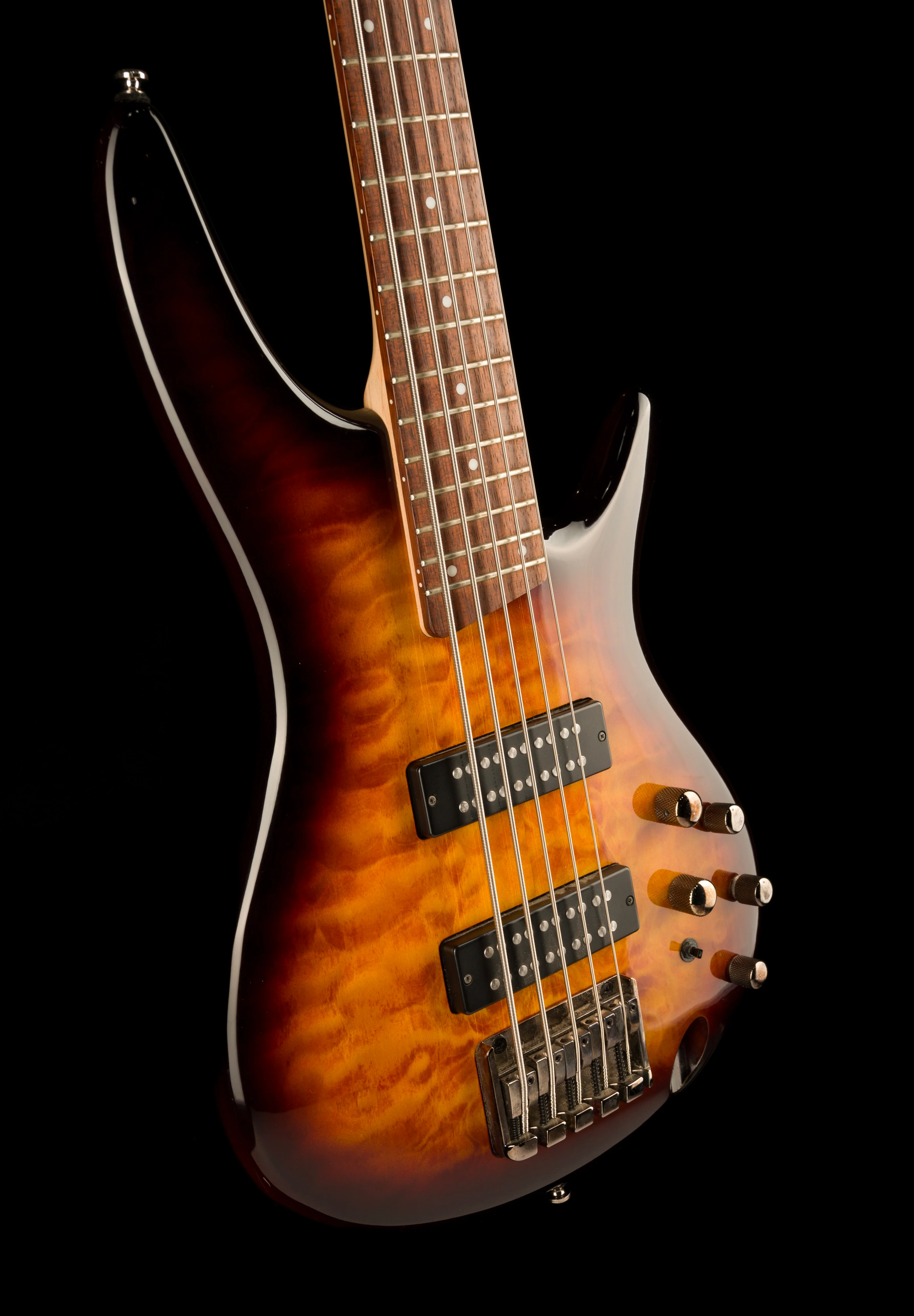 Used Ibanez SR405EQM SR Standard 5-String Bass Quilted Maple Dragon Eye Burst - Image 10