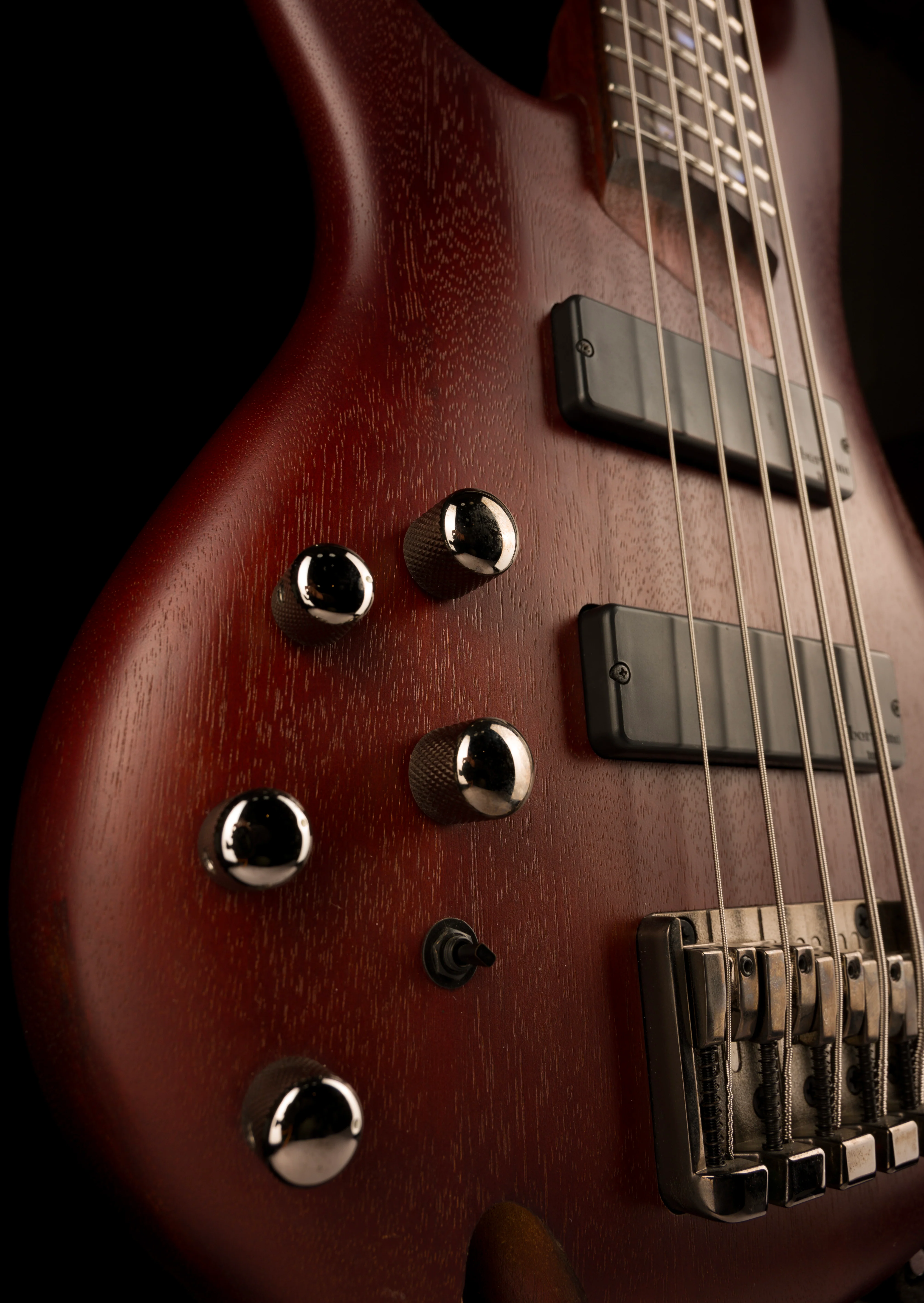 Used Ibanez SR505L Left-Handed 5-String Electric Bass Mahogany with Gig Bag - Image 8