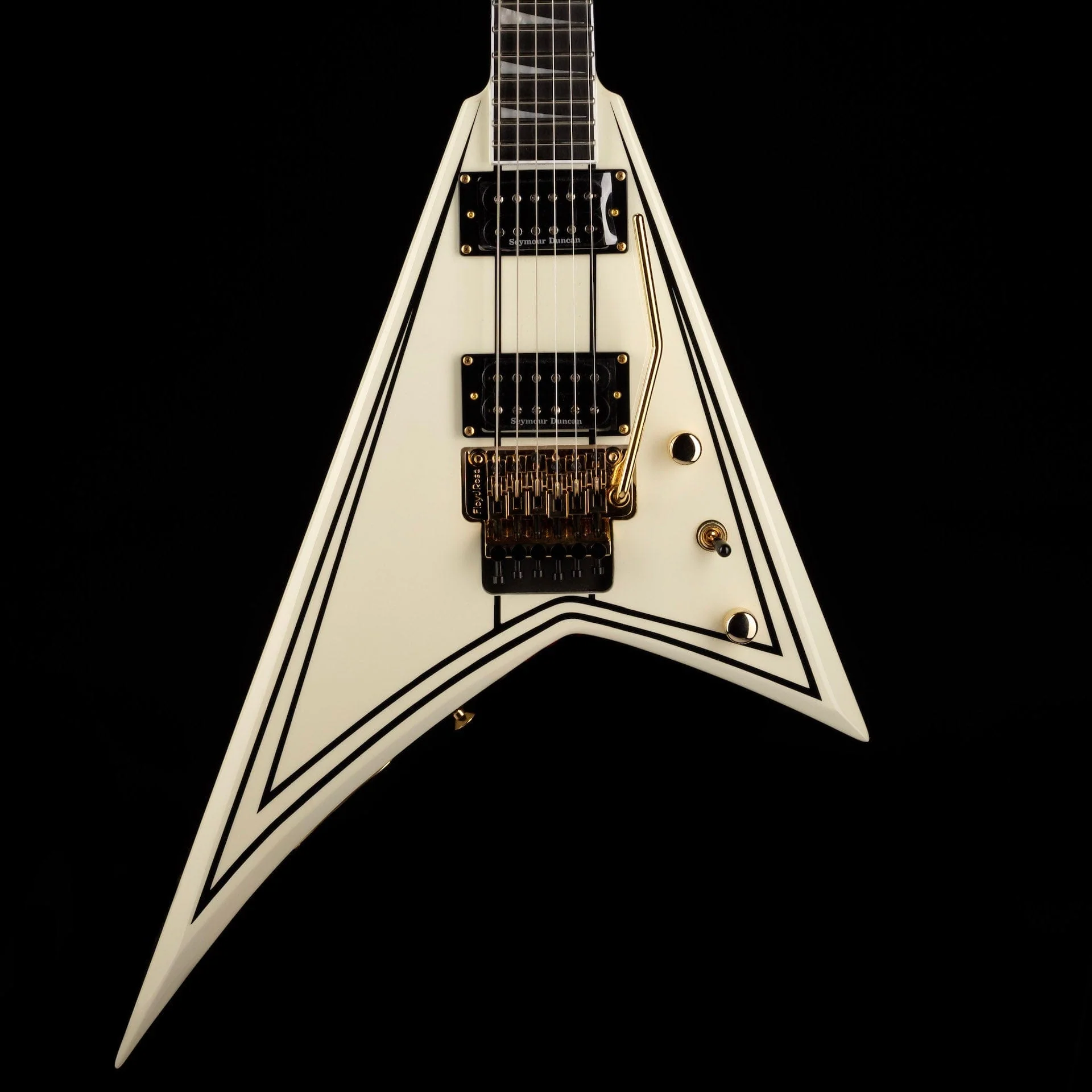 Used Jackson Pro Series Rhoads RR3 Ivory with Black Pinstripes