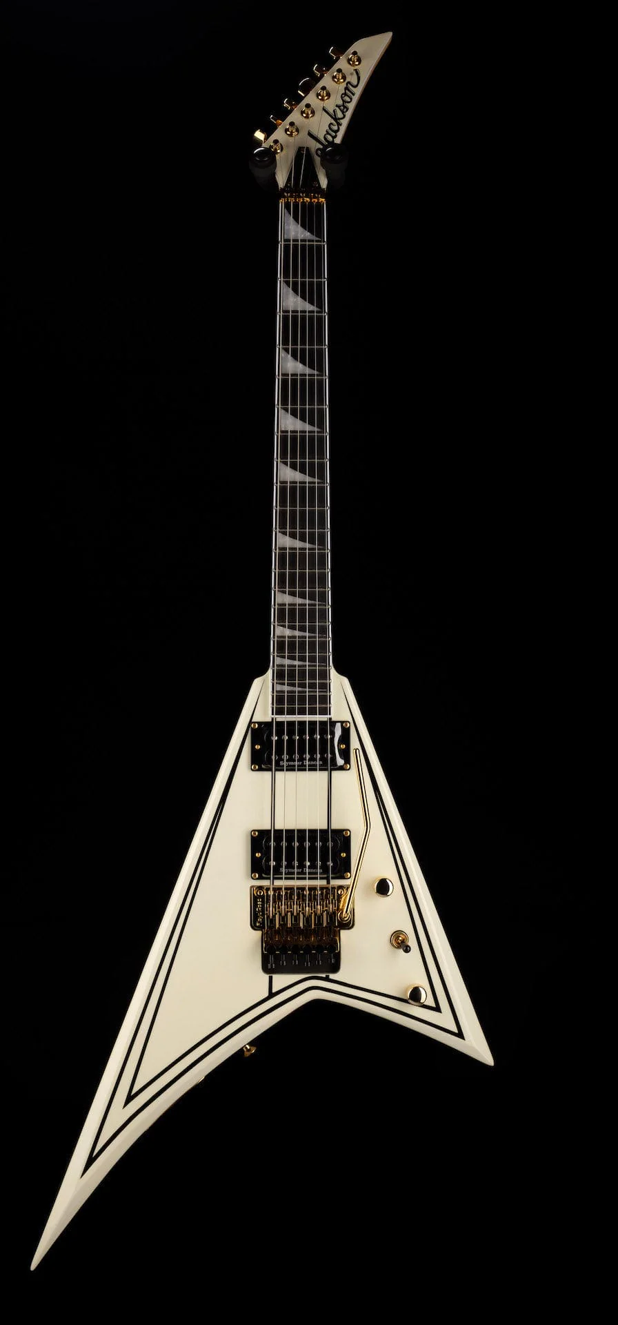 Used Jackson Pro Series Rhoads RR3 Ivory with Black Pinstripes - Image 2