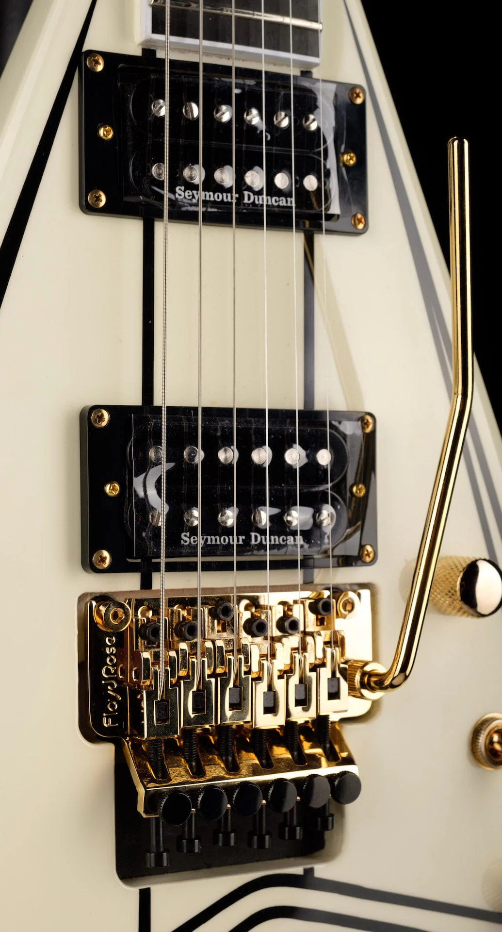 Used Jackson Pro Series Rhoads RR3 Ivory with Black Pinstripes - Image 5