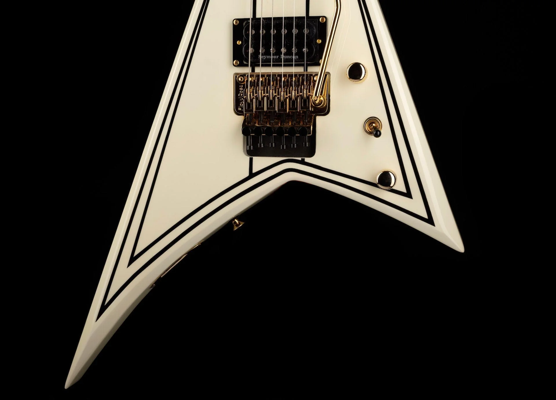 Used Jackson Pro Series Rhoads RR3 Ivory with Black Pinstripes - Image 6