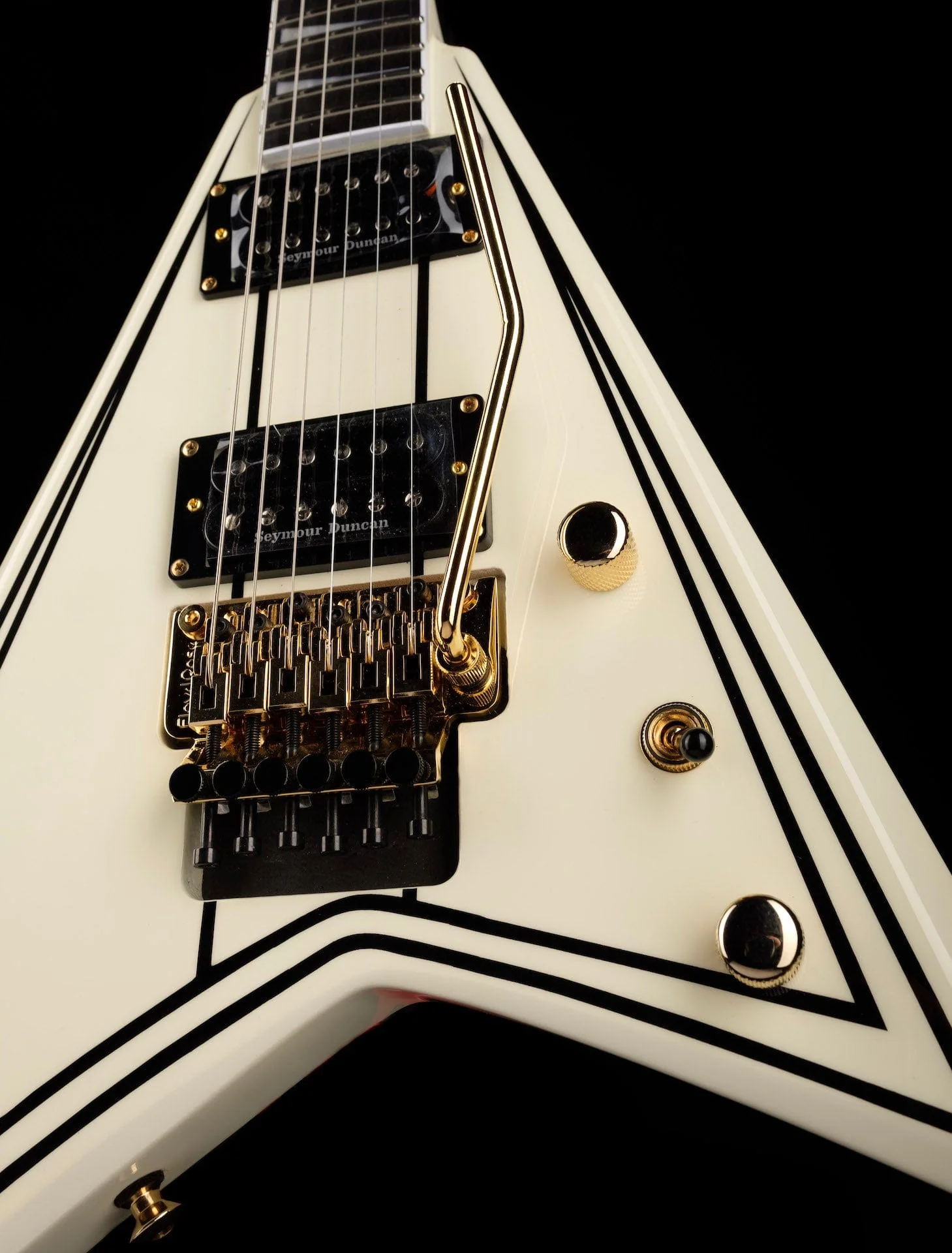 Used Jackson Pro Series Rhoads RR3 Ivory with Black Pinstripes - Image 7
