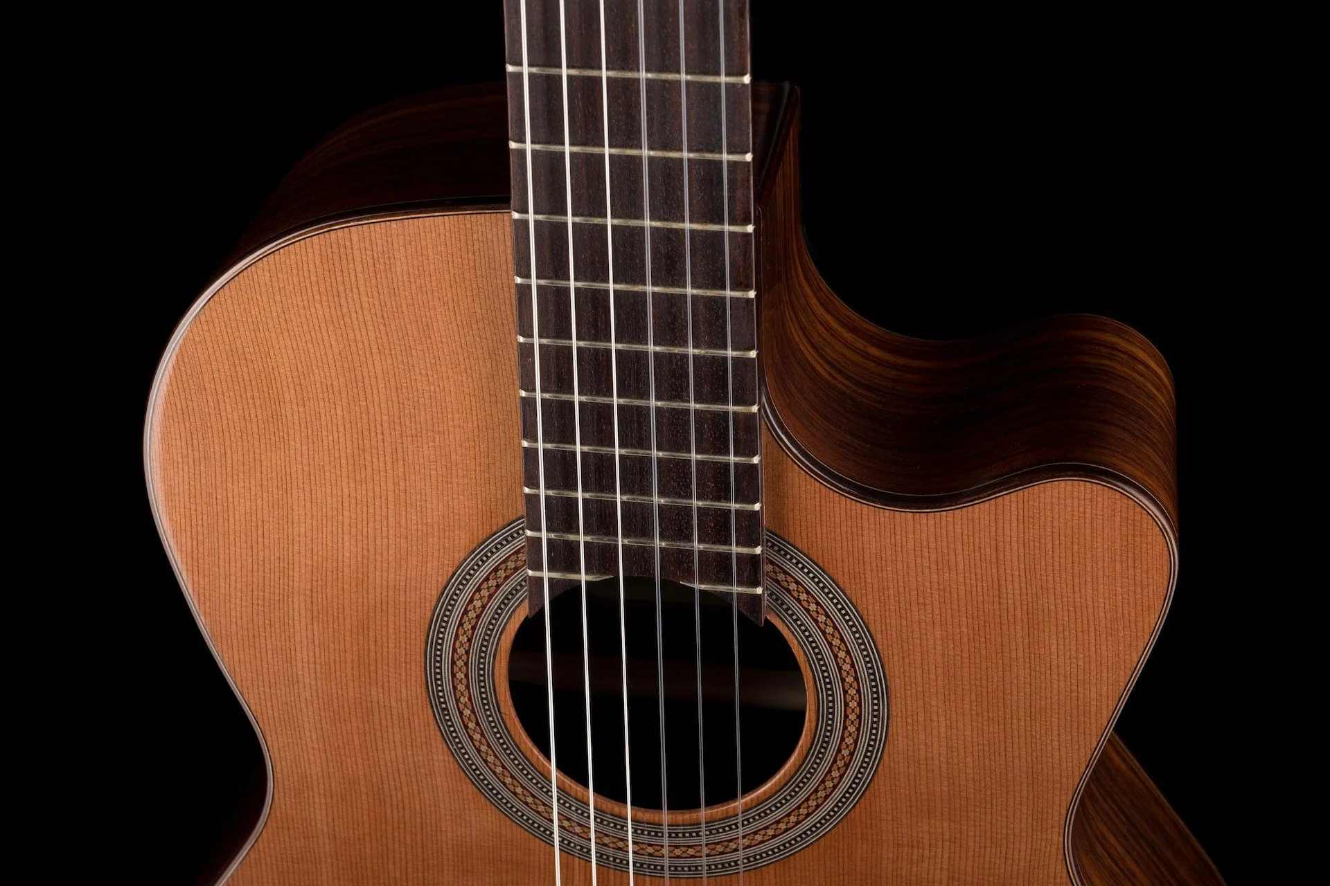 Used Kremona Soloist Series Fiesta F65CW Solid Cedar Top Nylon String Acoustic Electric Guitar With Gig Bag - Image 3