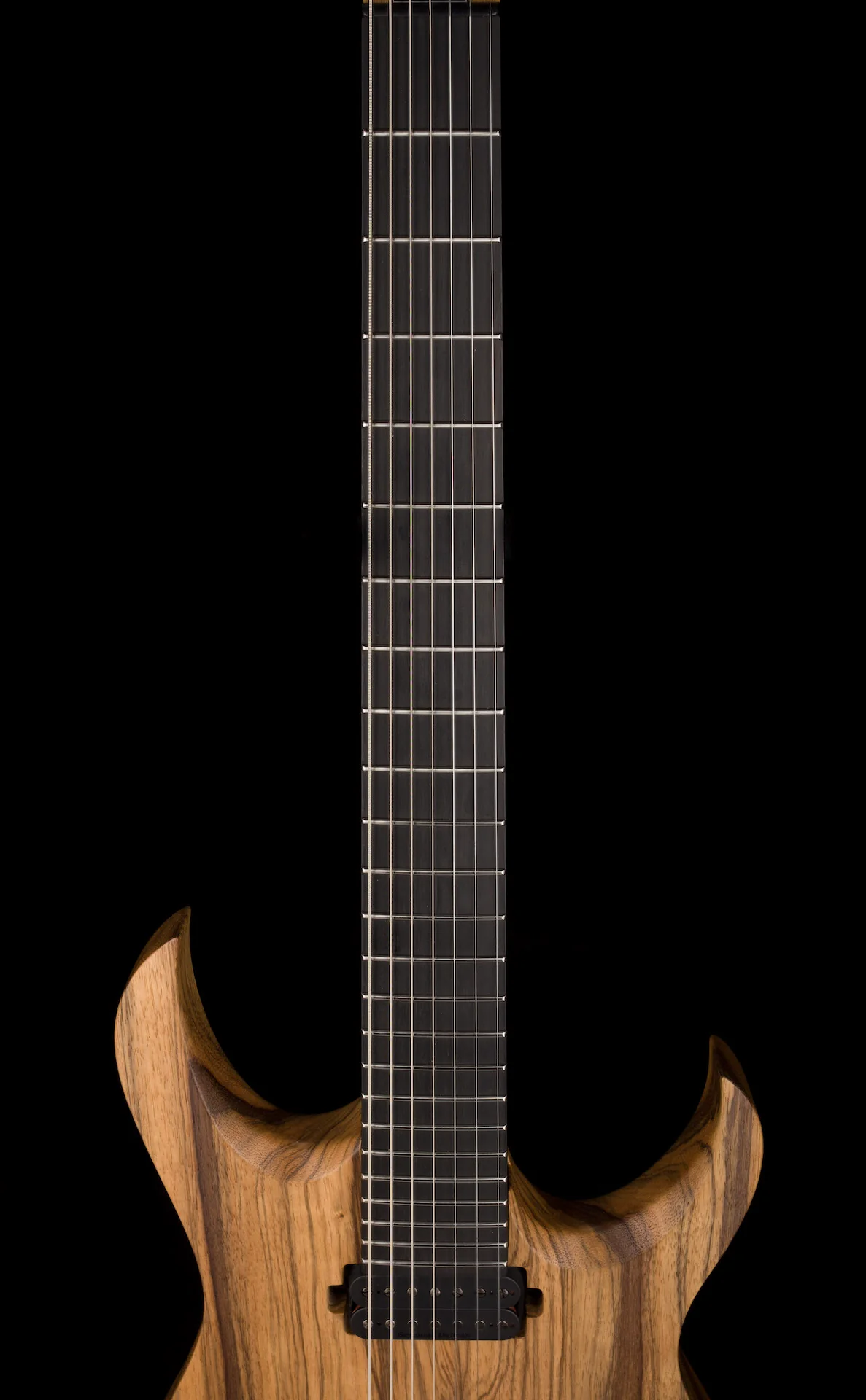 Used Mayones Duvell BL 7 String 27" Baritone Black Limba Trans Natural with Soft Case - Image 10