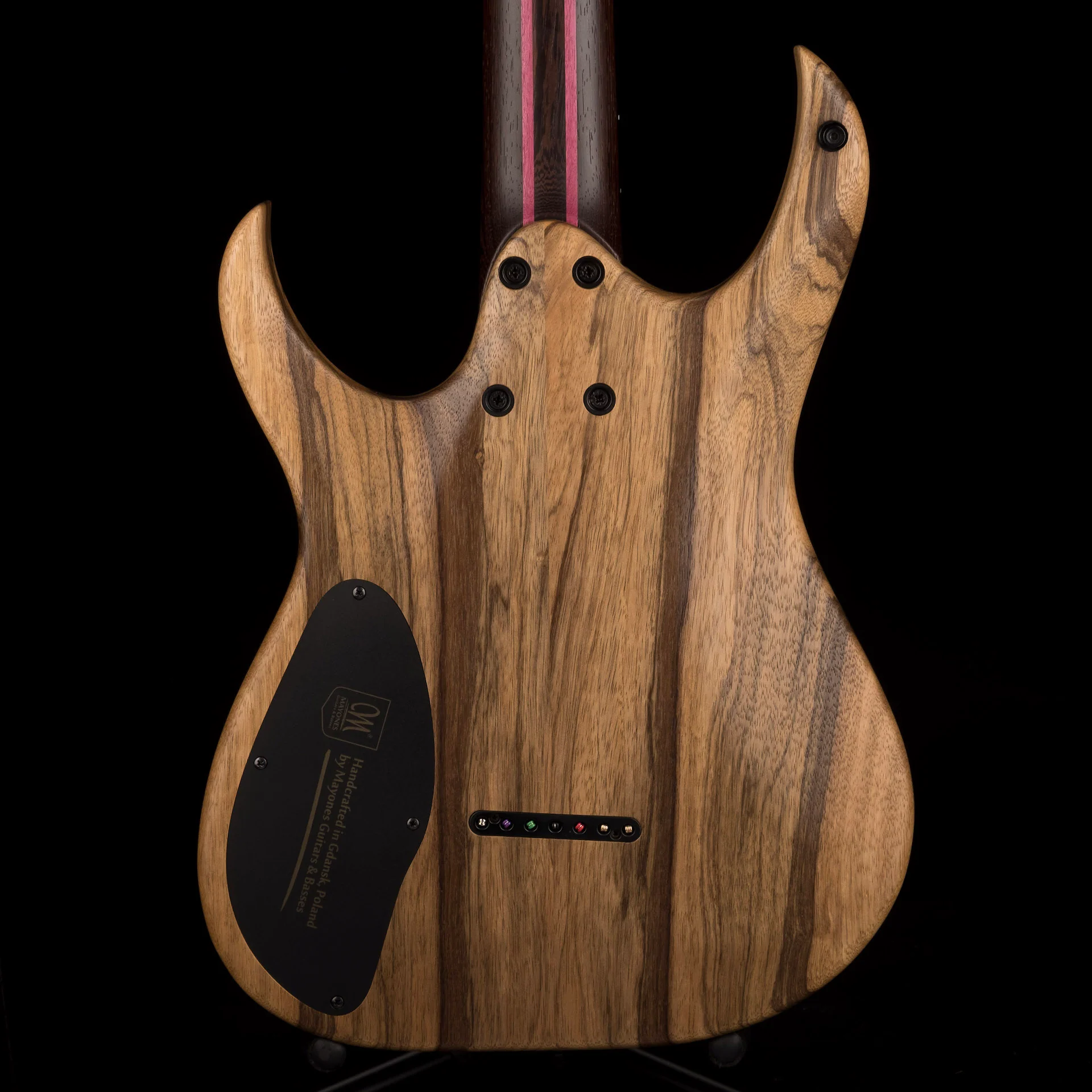 Used Mayones Duvell BL 7 String 27" Baritone Black Limba Trans Natural with Soft Case - Image 12
