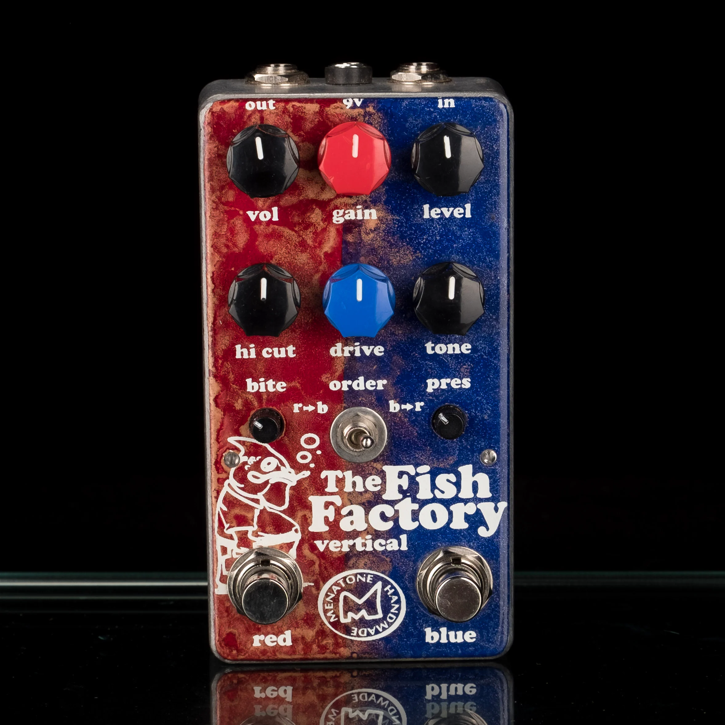 Used Menatone Fish Factory Vertical Overdrive Distortion Pedal With Box - Image 2