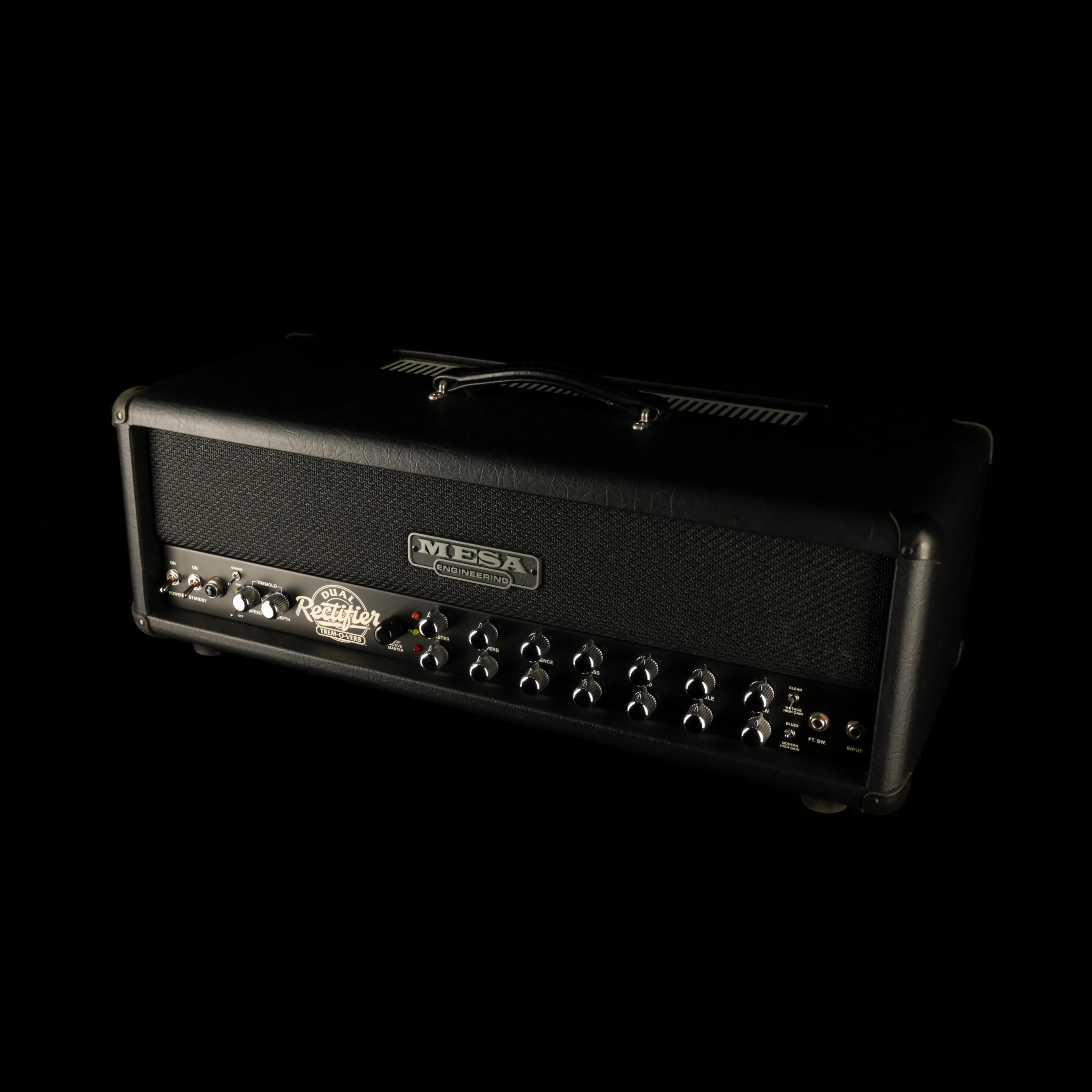 Used Mesa-Boogie Dual Rectifier Trem-O-Verb Amplifier Head w/ Footswitch & Cover - Image 2