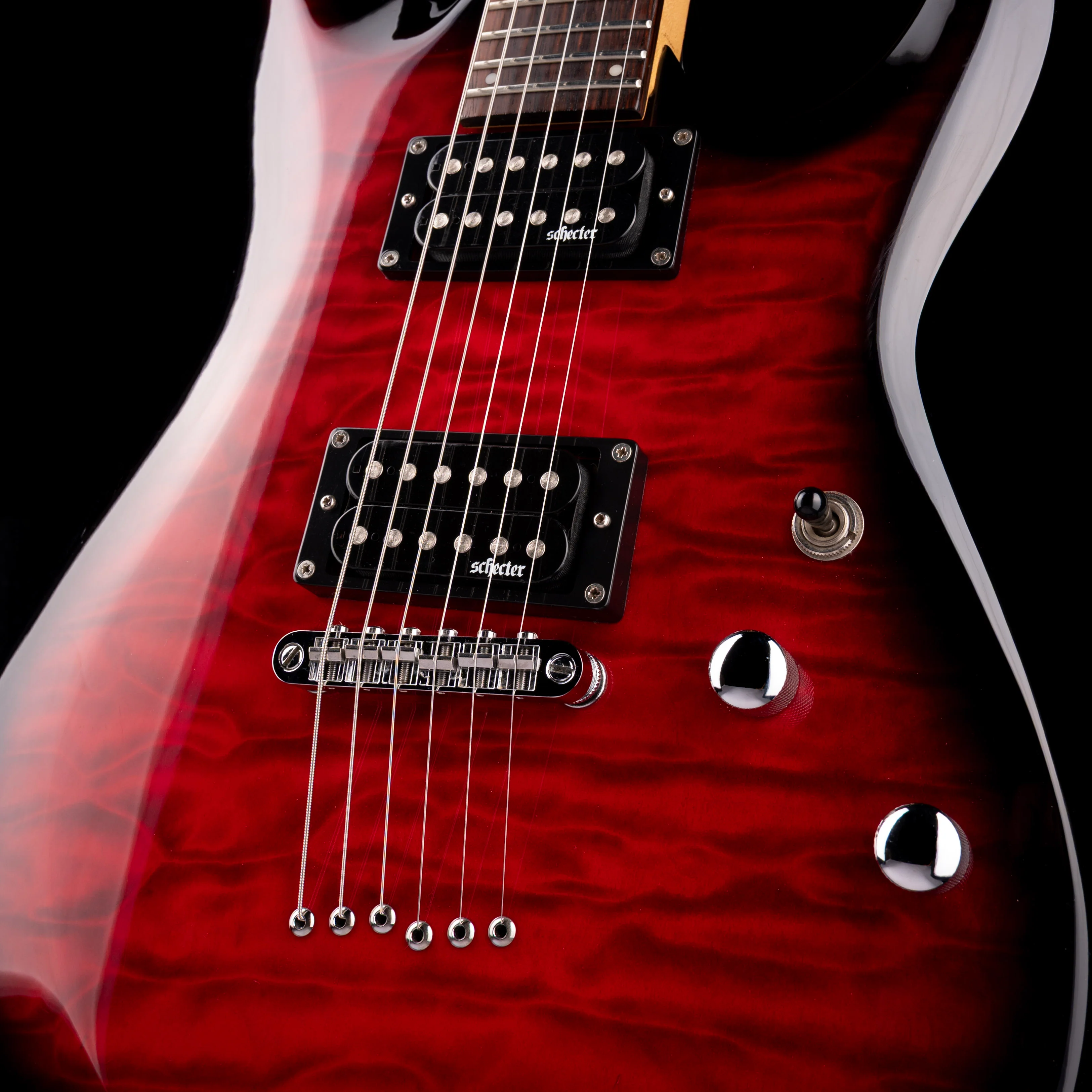 Used Schecter C-6 Plus Cherry Burst Electric Guitar - Image 5