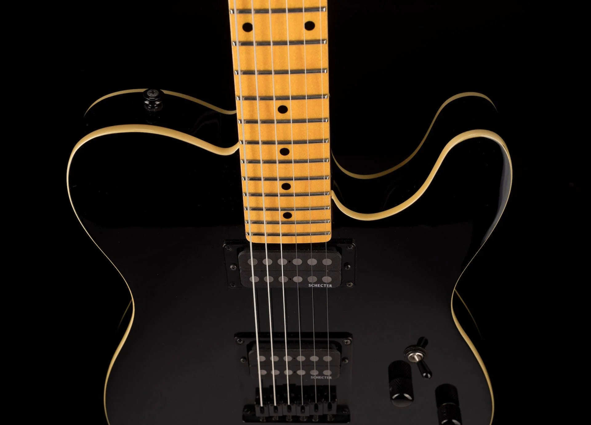Used Schecter Pete Townshend PT Maple Fingerboard Black - Image 3