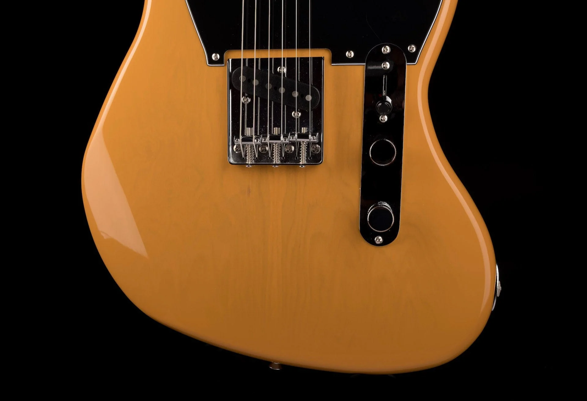 Used Squier Paranormal Offset Telecaster Black Pickguard Butterscotch Blonde - Image 5