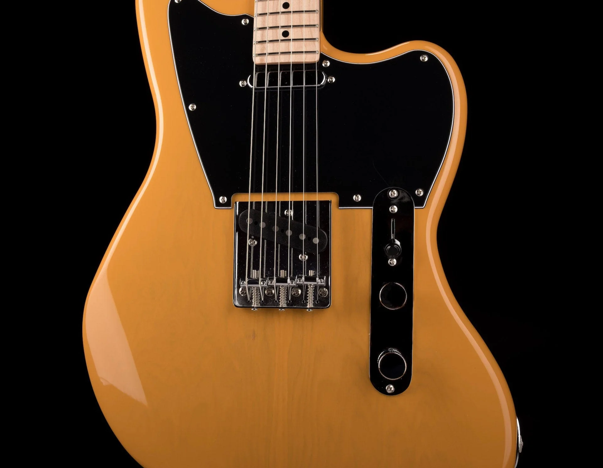 Used Squier Paranormal Offset Telecaster Black Pickguard Butterscotch Blonde - Image 6