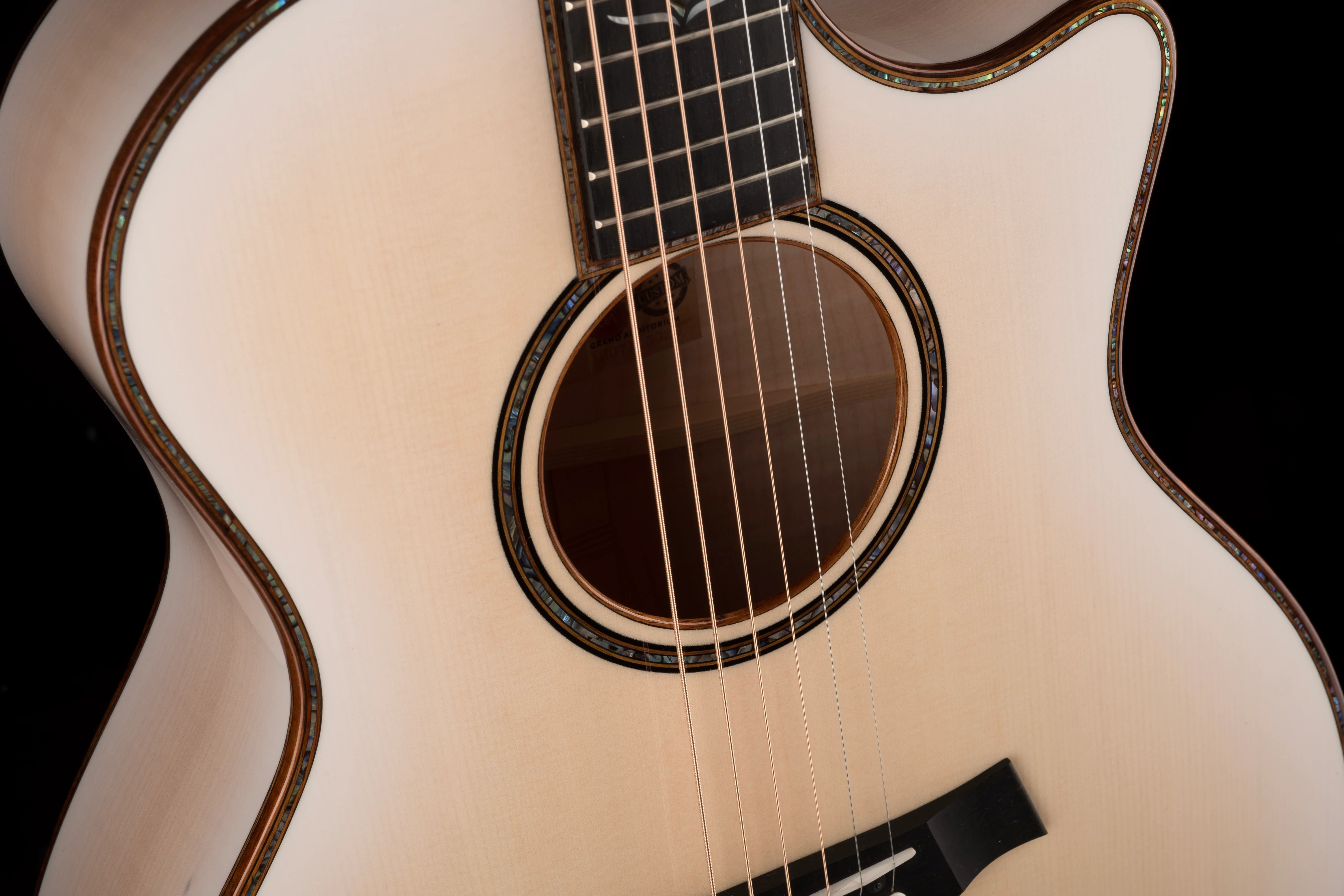 Used Taylor Custom Grand Auditorium C14ce Whitepearl Burst Catch Event # 22 With Case - Image 7