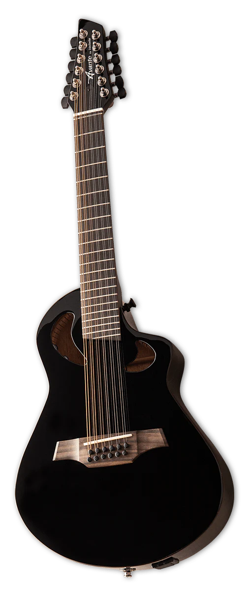 Veillette Avante Gryphon High 12 String Acoustic Electric Guitar Black with Soft Case - Image 3