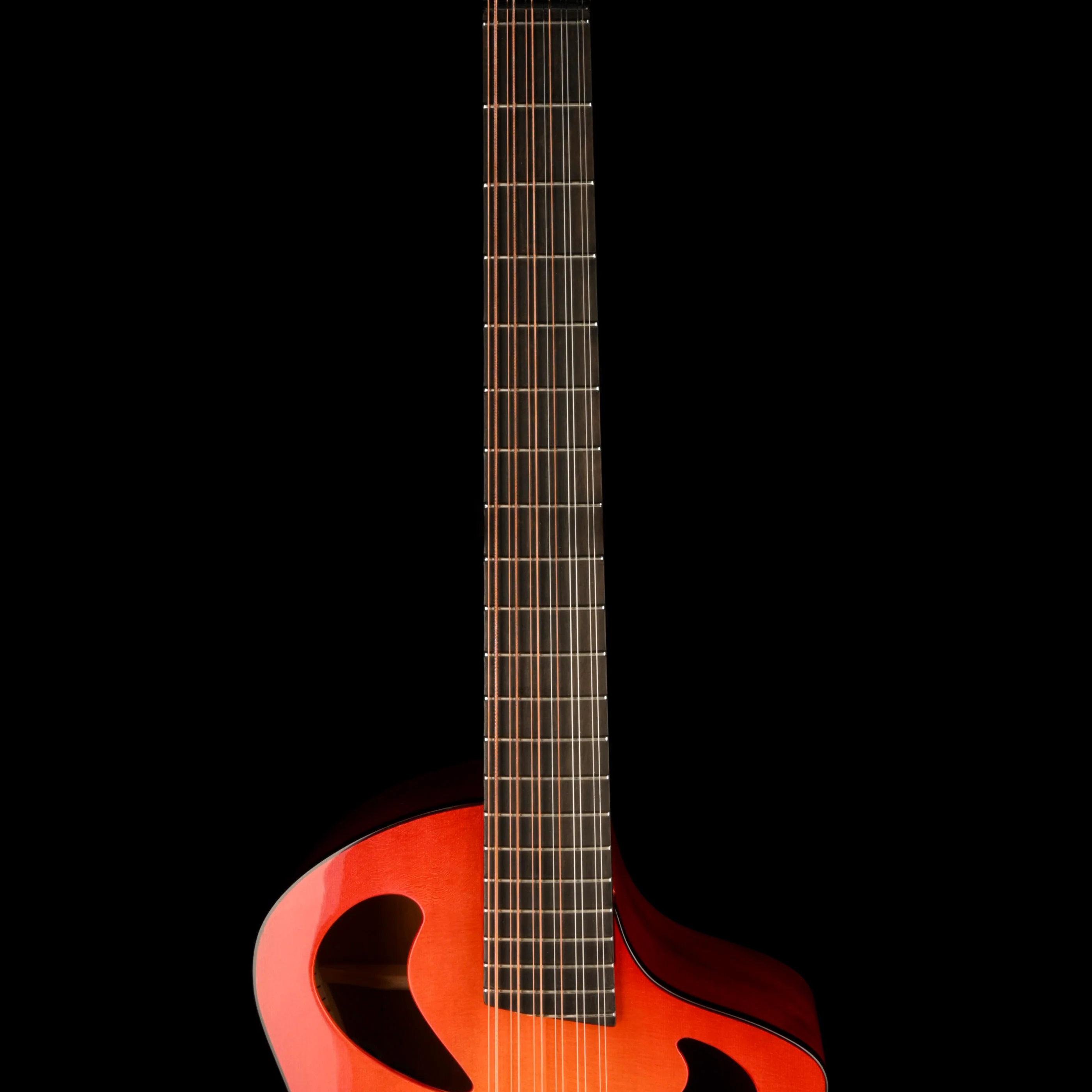 Veillette Grand 16" Baritone 12 String Acoustic Electric Guitar Cherry Sunburst with Case - Image 10