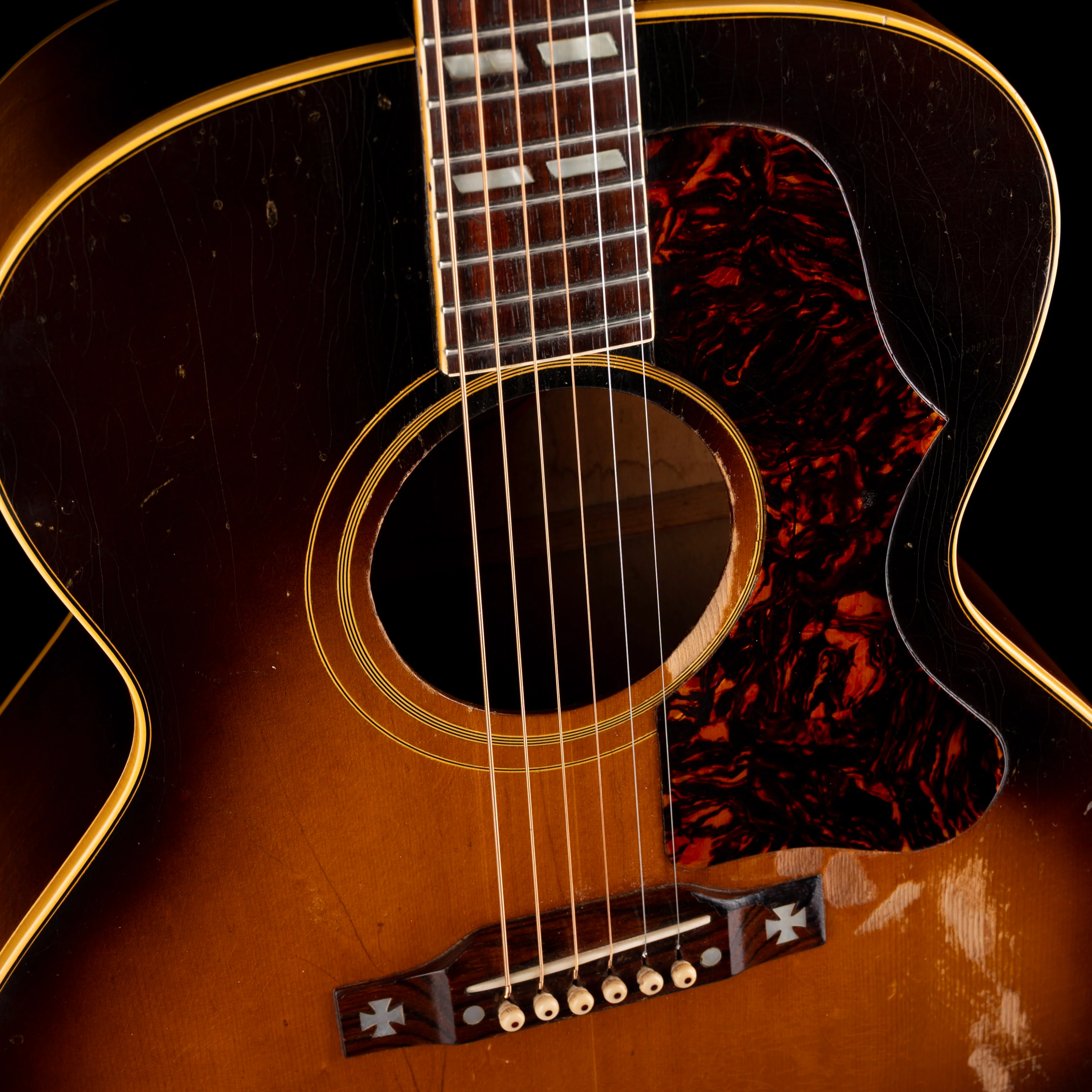 Vintage 1957 Gibson J-185 Sunburst Acoustic Guitar With OHSC - Image 5