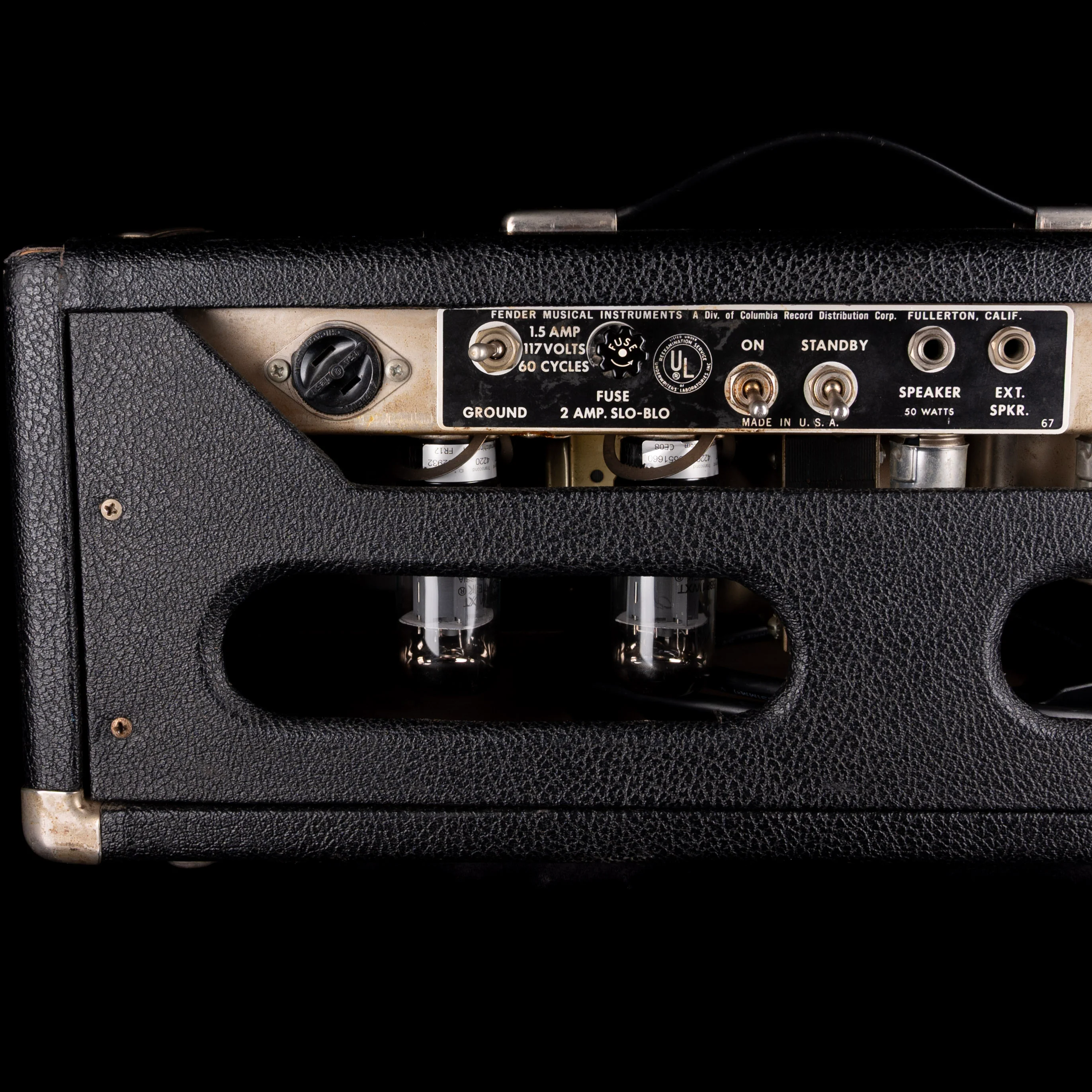 Vintage 1965 Fender Bassman Guitar Amp Head With Cover - Image 10