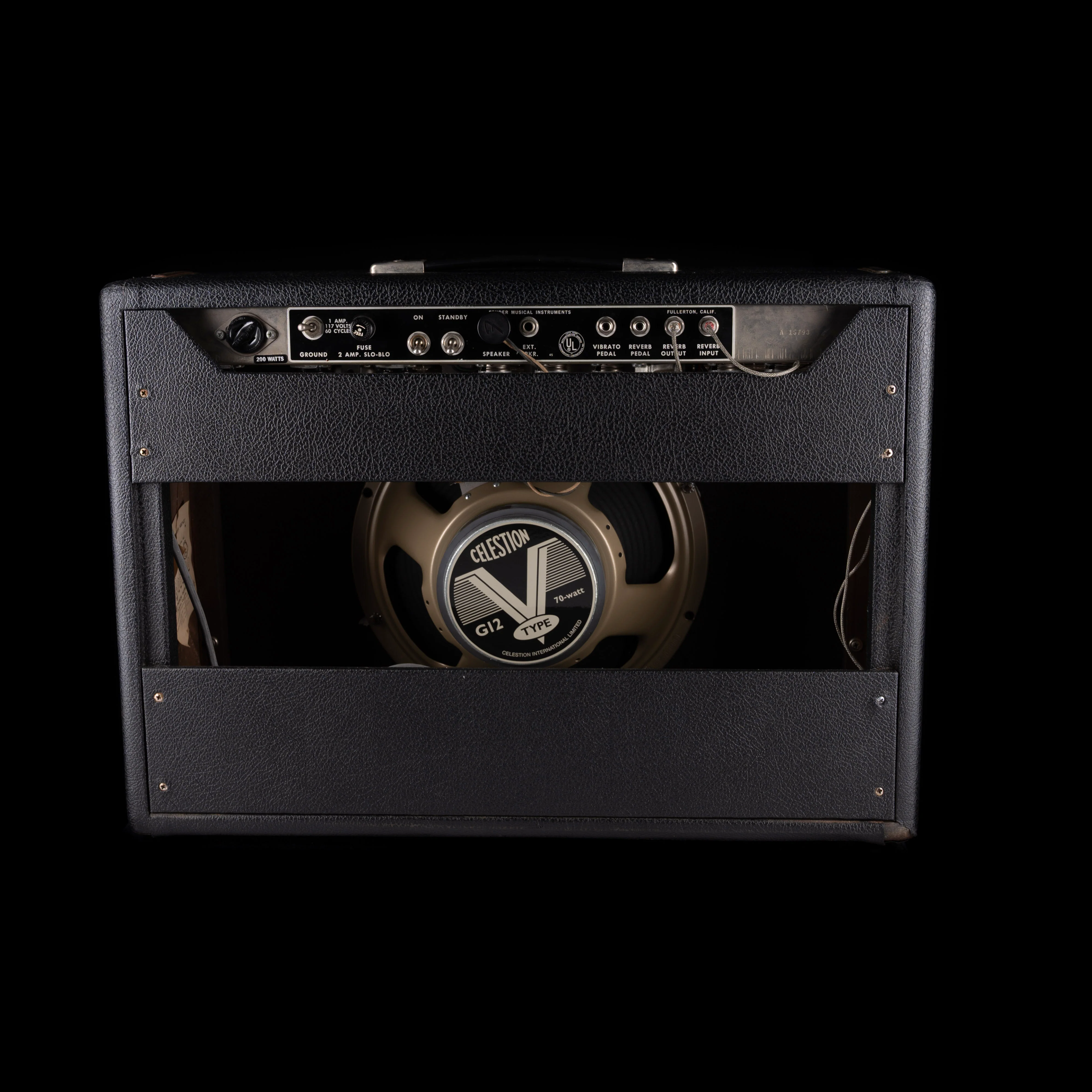 Vintage 1966 Fender Deluxe Reverb Guitar Amp With Celestion G12 Speaker - Image 6