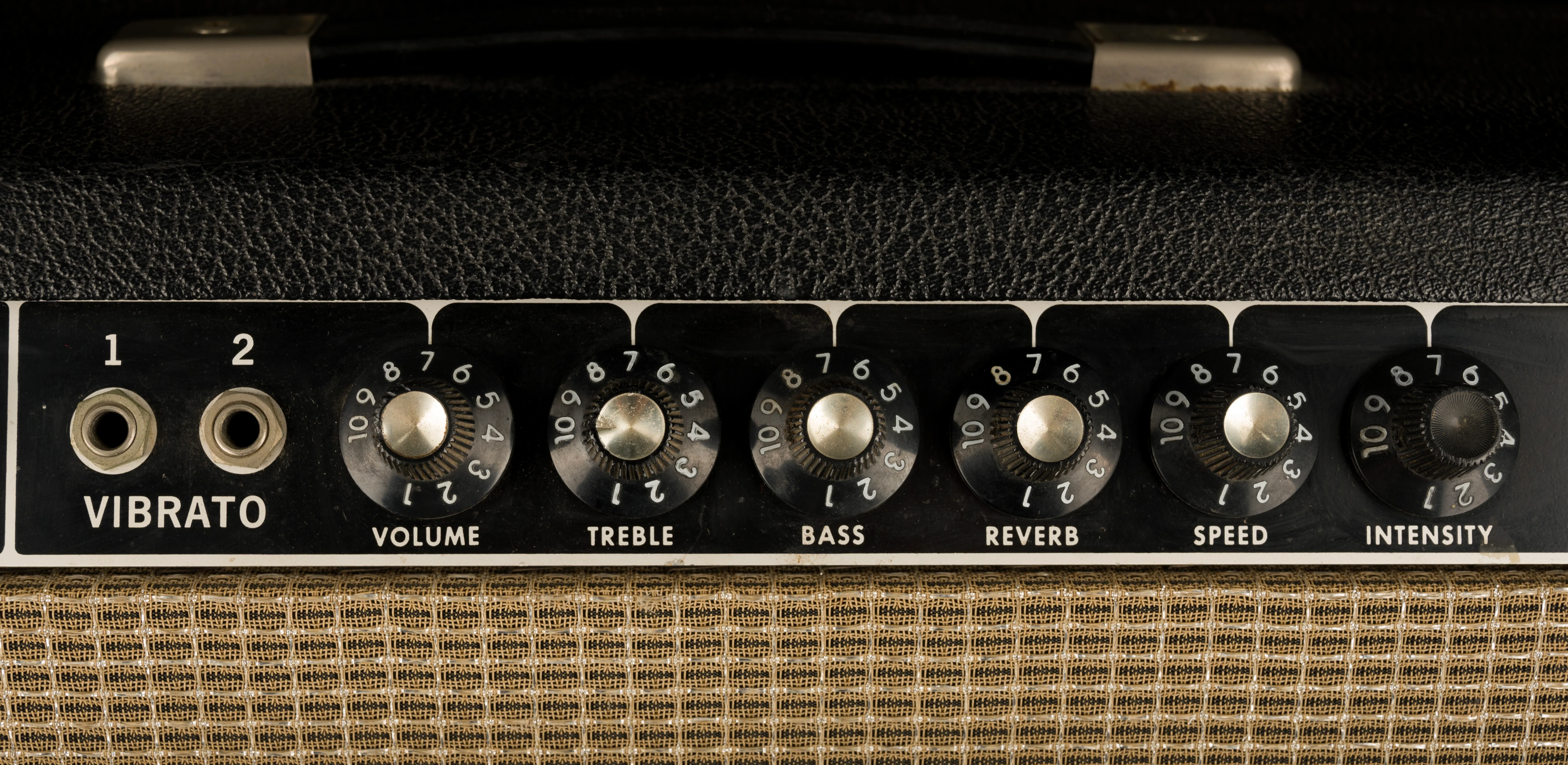 Vintage 1966 Fender Deluxe Reverb Guitar Amp Combo With Cover - Image 6