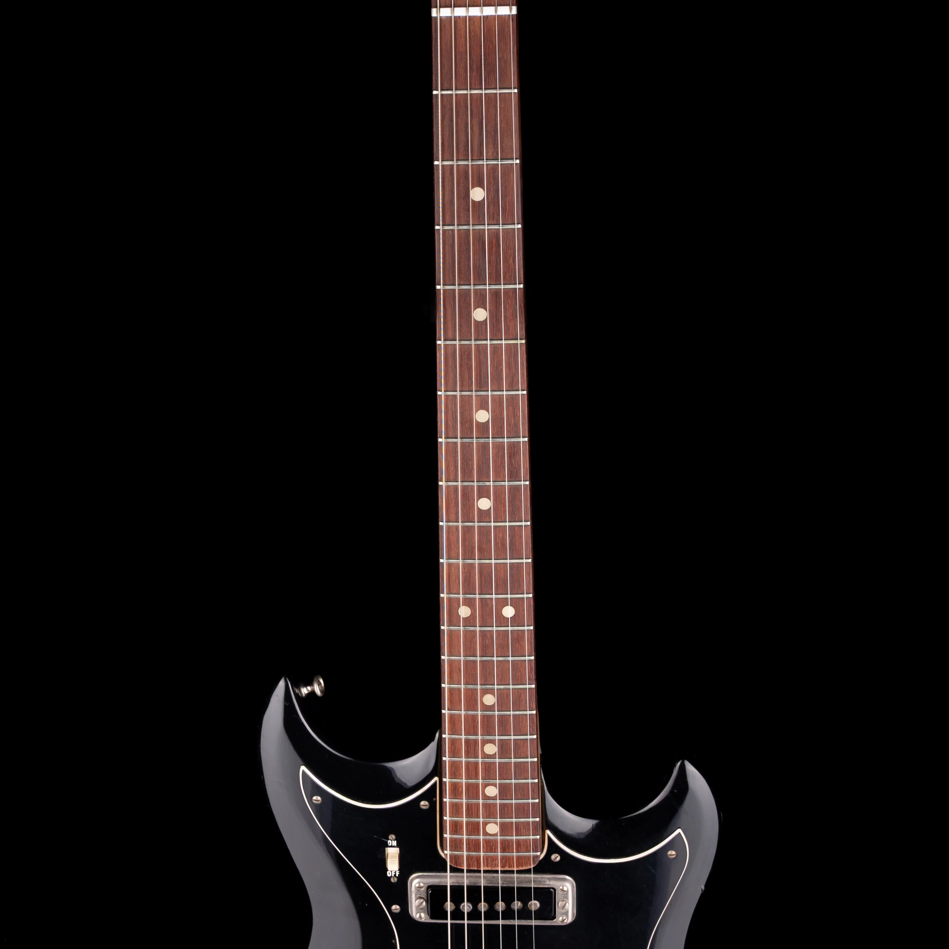 Vintage 1967 Hagstrom H-2 Black Electric Guitar With Gig Bag - Image 8