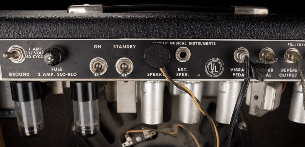 Vintage 1968 Fender Deluxe Reverb Black/Silver Guitar Amp Combo - Image 15