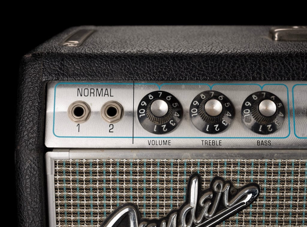 Vintage 1968 Fender Deluxe Reverb Black/Silver Guitar Amp Combo - Image 4