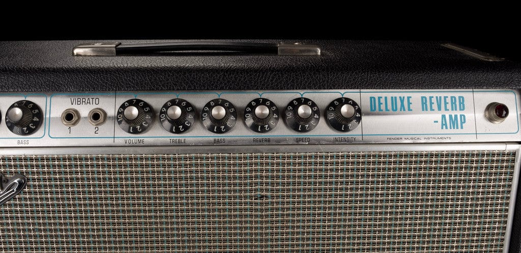 Vintage 1968 Fender Deluxe Reverb Black/Silver Guitar Amp Combo - Image 5
